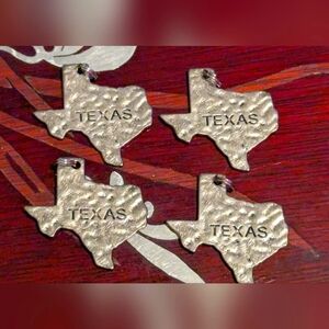 Texas Shaped Silver Charms Earrings Jewelry Notions Set of #4